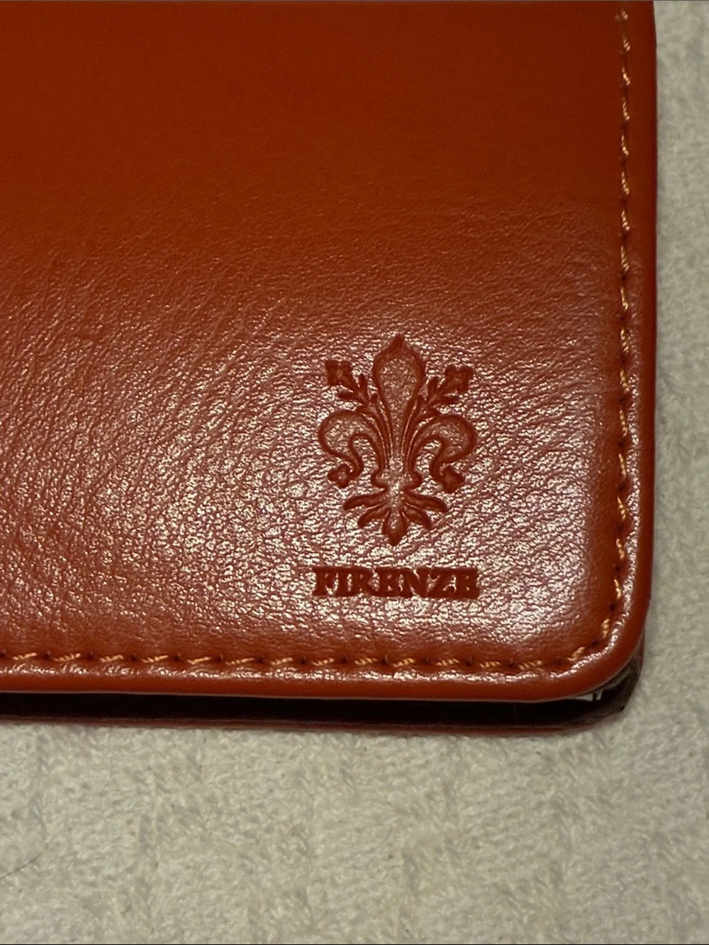 Firenze  Leather orange Card Holder